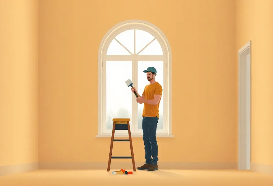 Intérieur rénové après travaux de peinture à Agde