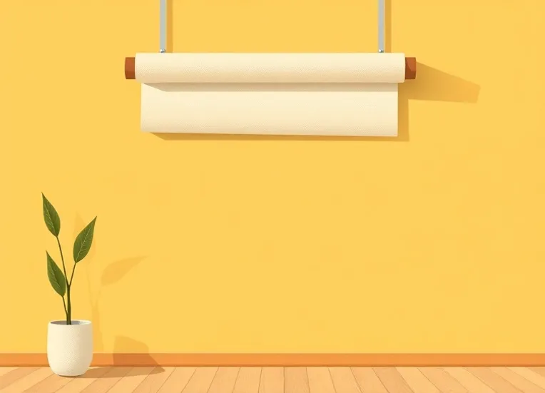 Pose de papier peint, rouleau et brosse à maroufler